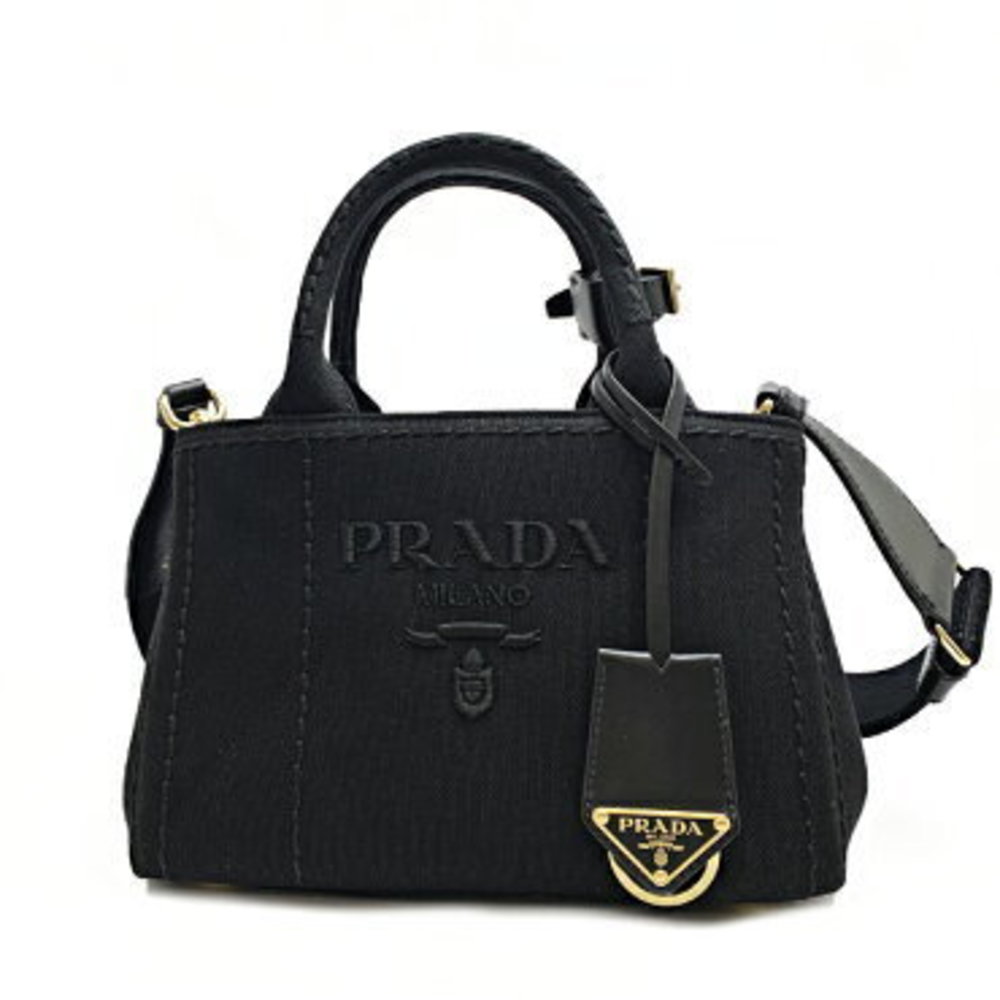 PRADA Mini Handbag HEMP BLACK EMBROIDERY
